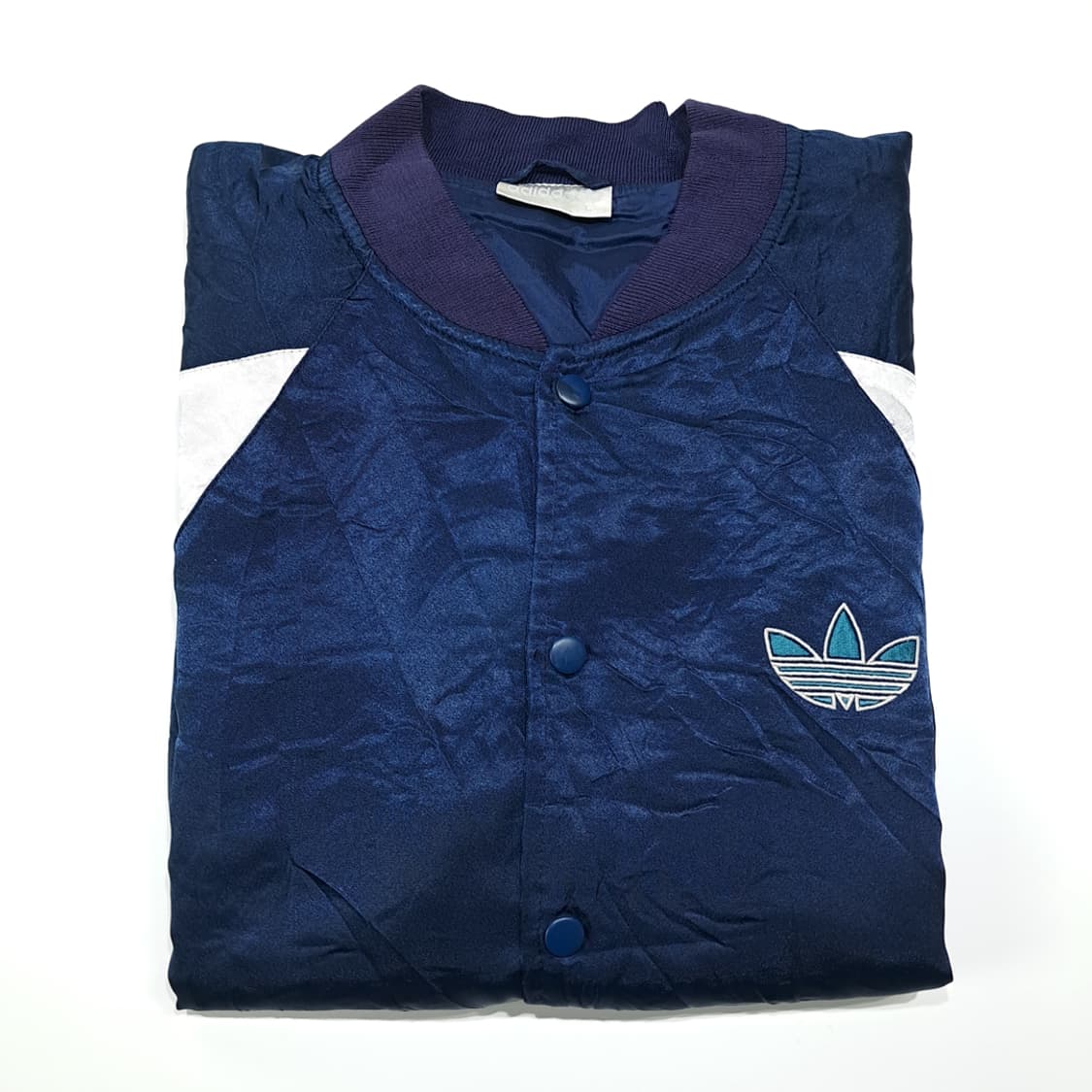 CL305 L 아디다스 90s 새틴 팀아디다스 자수 네이비 자켓 아우터 상품이미지8