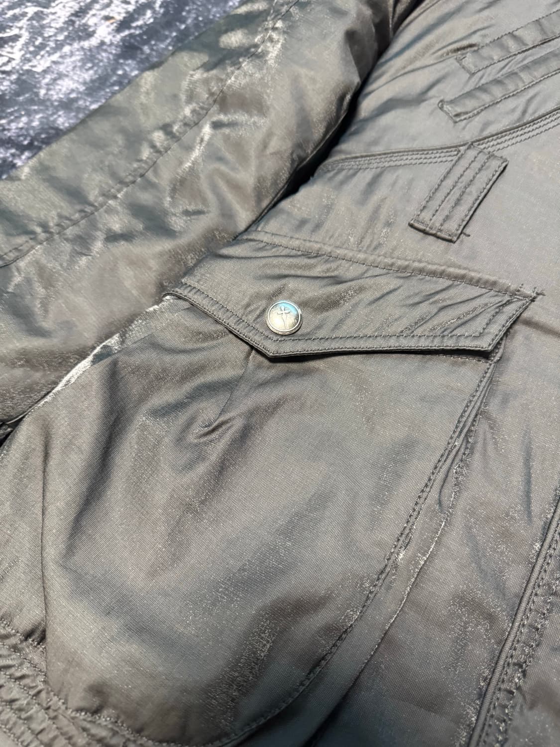 vintage charcoal fur long jacket 상품이미지3