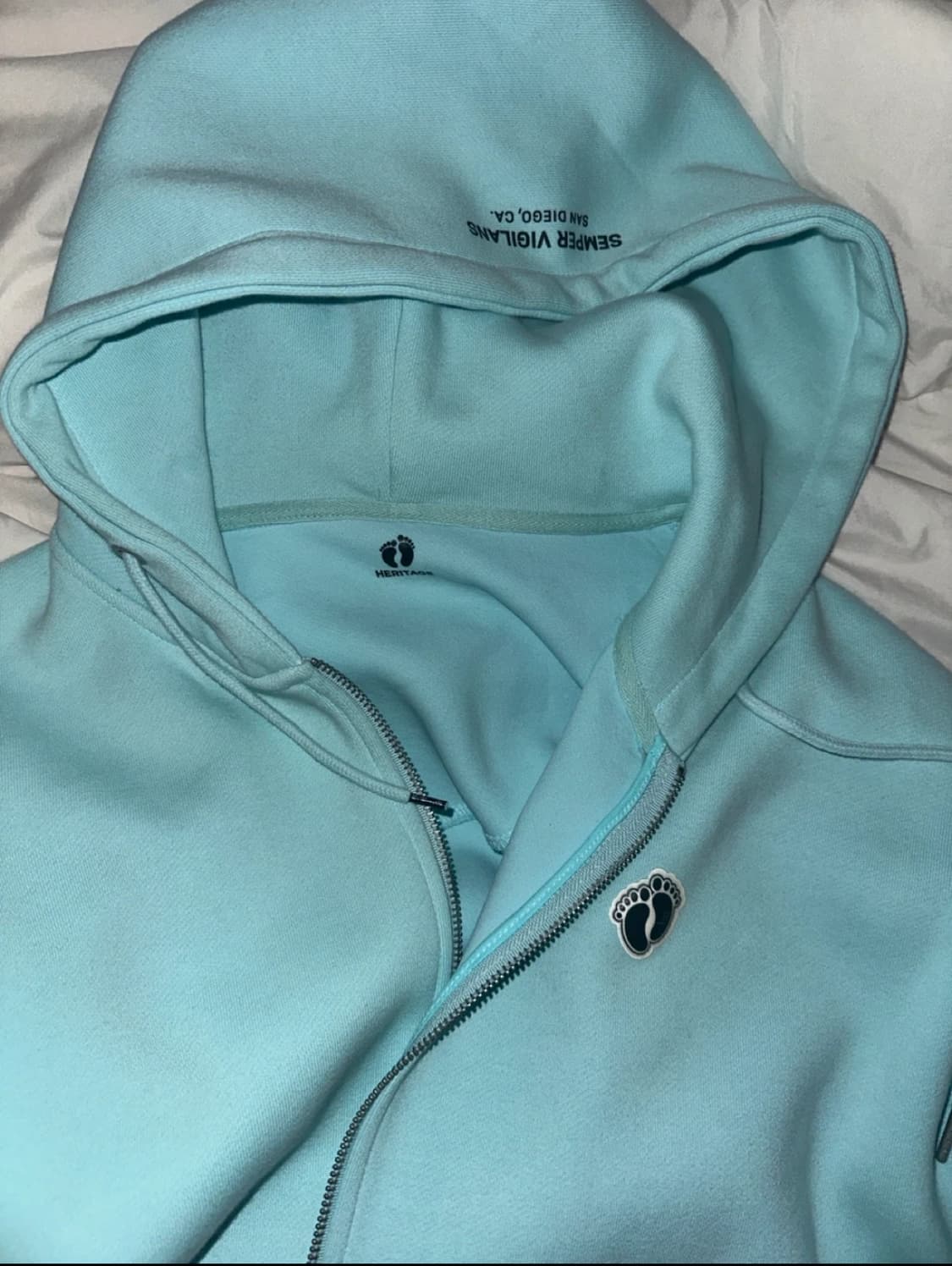 헹텐 헤리티지 빈티지 민트색 후드집업 상품이미지2