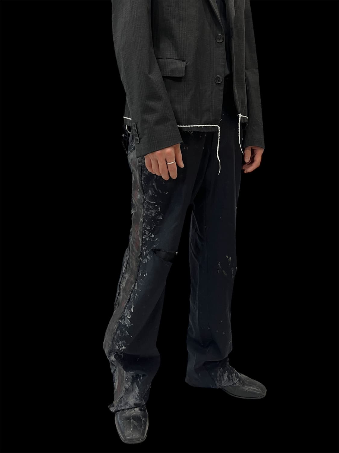 [OS] 빈티지 아카이브 디스트레쓰 페인팅 디제스터 컷 아웃 트라우저 상품이미지3