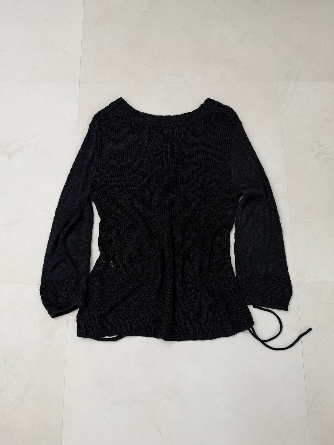 네이비 사이드 셔링 니트 상품이미지7