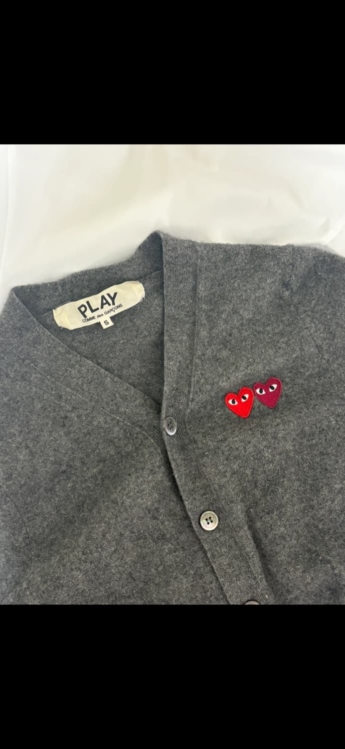 꼼데가르송 더블하트 브이넥 가디건 상품이미지1