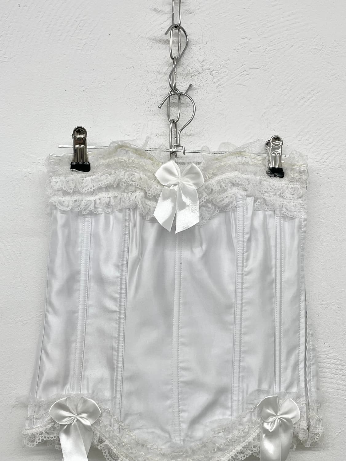 화이트 새틴 레이스 슬립 상품이미지5