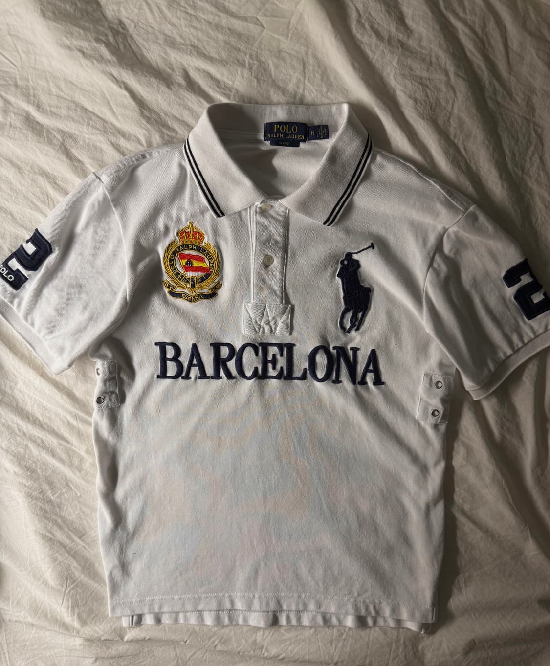 폴로 빅포니 바르셀로나 카라 반팔티 화이트 상품이미지2