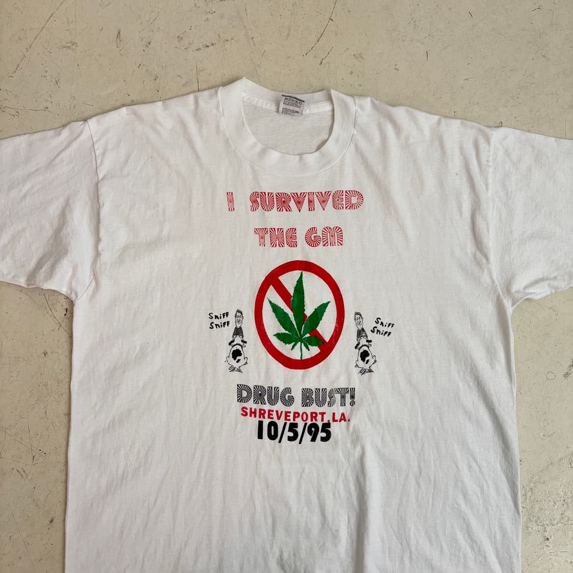 90s USA Shreveport LA Drug Bust 반팔티 XL 상품이미지4