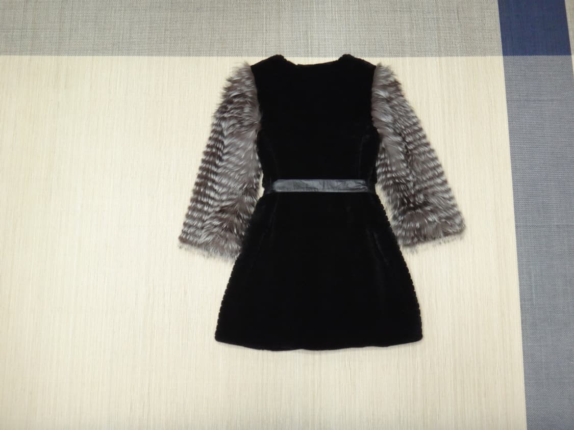 (55size) 2050STYLE 천연모피 폭스배색 코트 상품이미지2