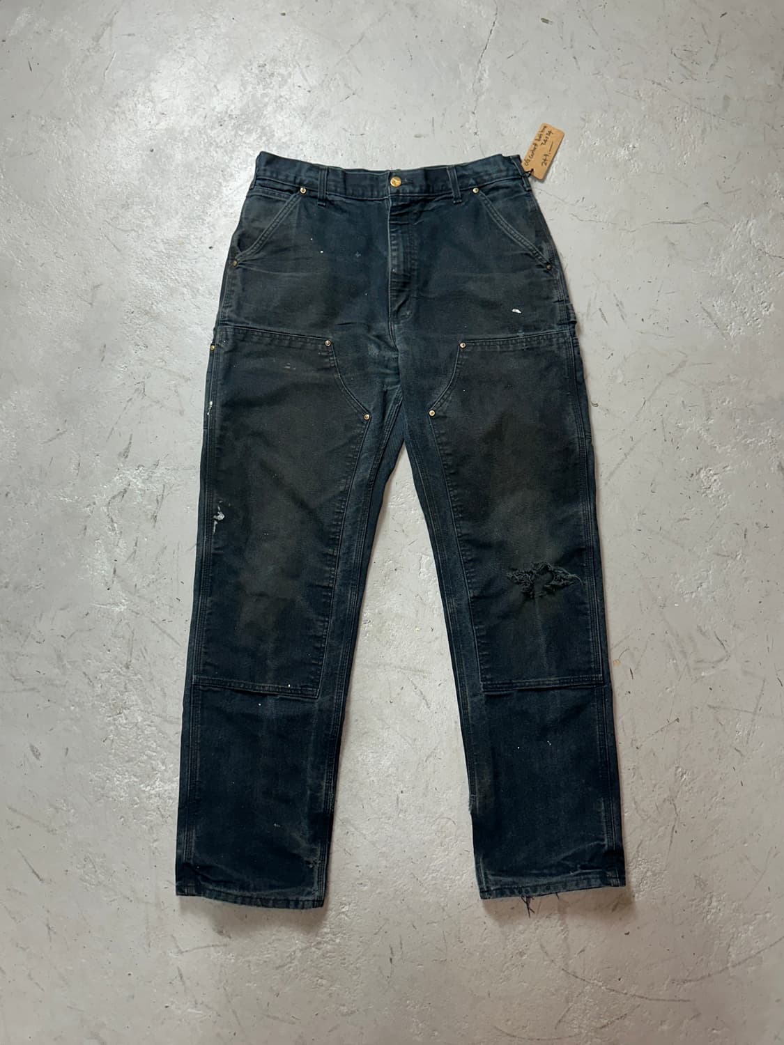 OG USA 칼하트 B01 더블니 블랙 칼하트 썩블니 워크팬츠 상품이미지2