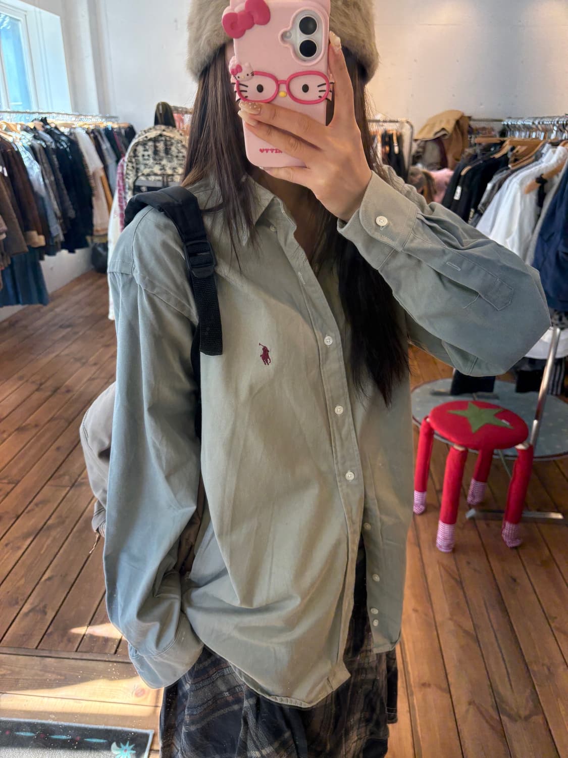 폴로 카키 루즈핏 셔츠 상품이미지3