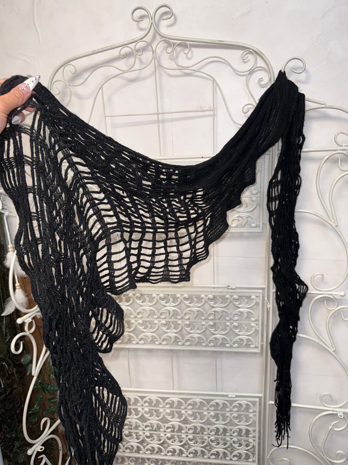 Black grunge net knit muffler 상품이미지2