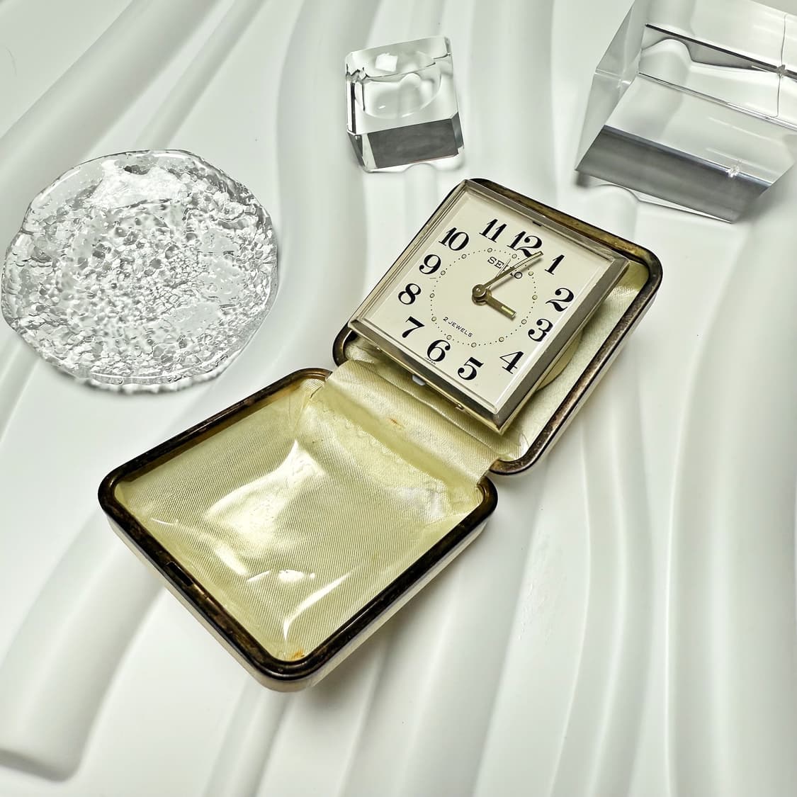 80's90's 세이코 빈티지 트래블 클락 접이식 휴대용 탁상시계 상품이미지6