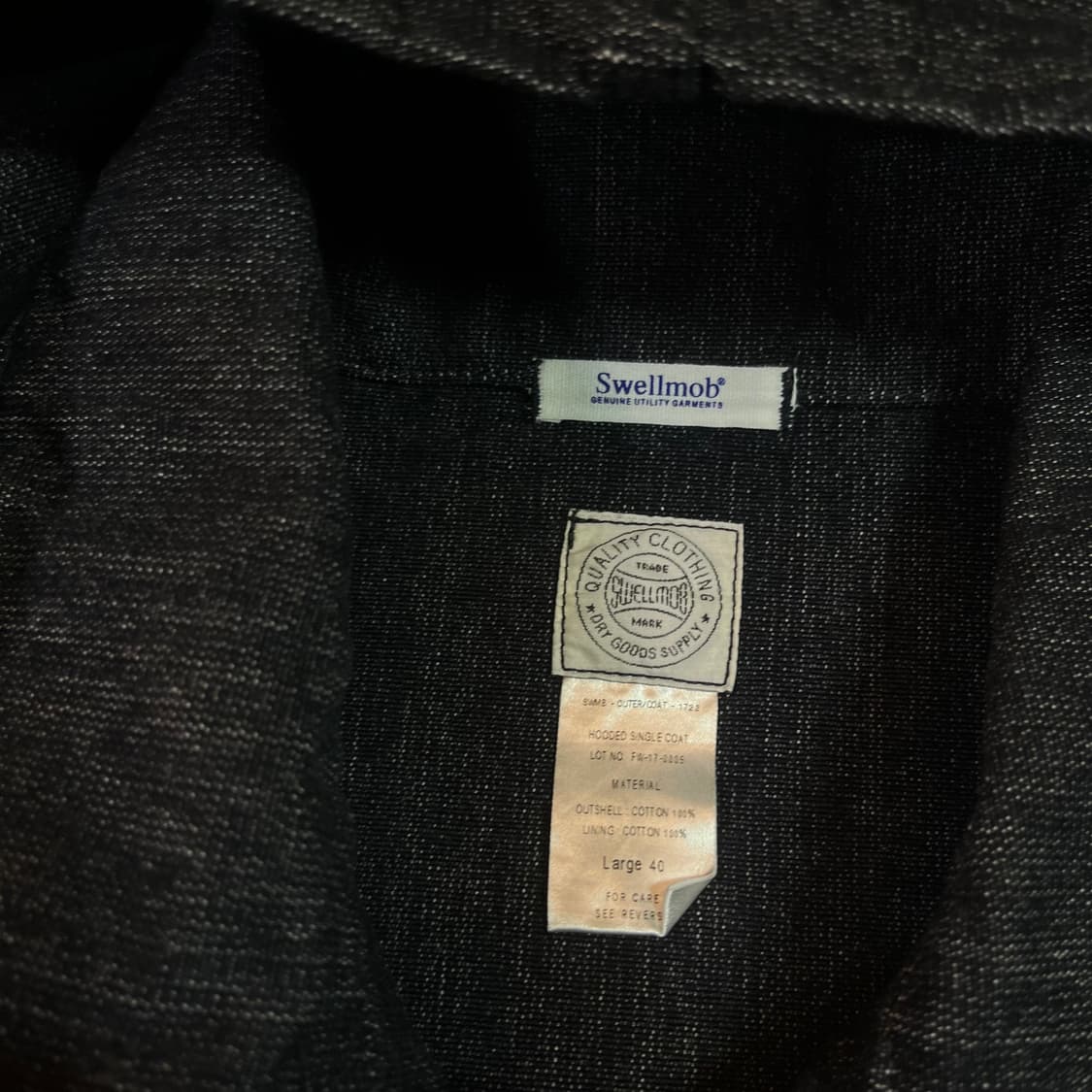 스웰맙 후드 데님 롱코트 상품이미지3