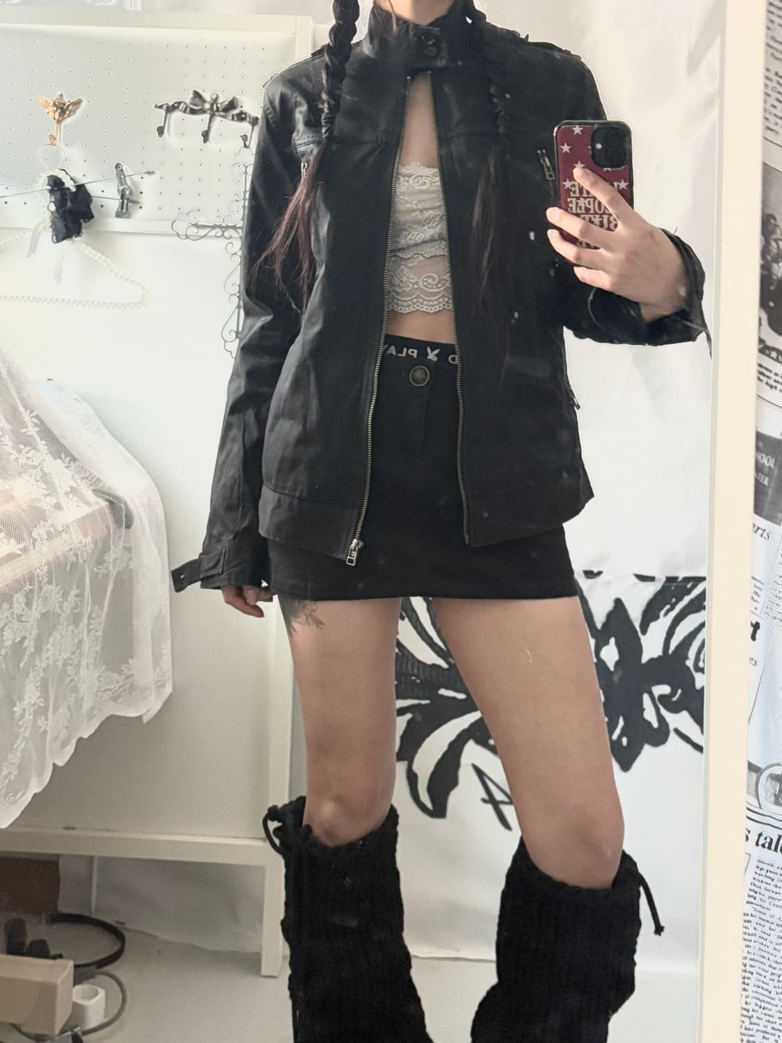 • Black Zipper Detail High-Neck Jacket 상품이미지4