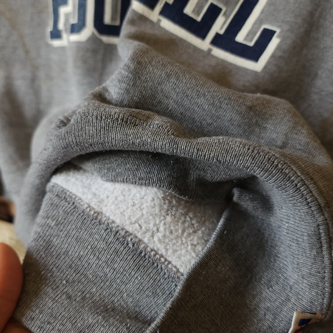 90s 러셀 맨투맨 스웻셔츠 레벨 풋볼 빈티지 레터링 그레이 상품이미지8