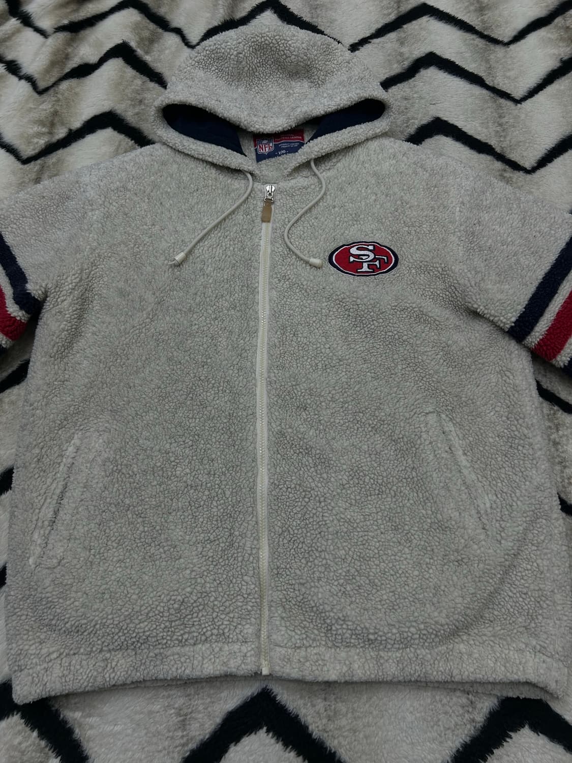 [실측XL]NFL 샌프란시스코 헤비 플리스 후드자켓/아이보리 상품이미지4