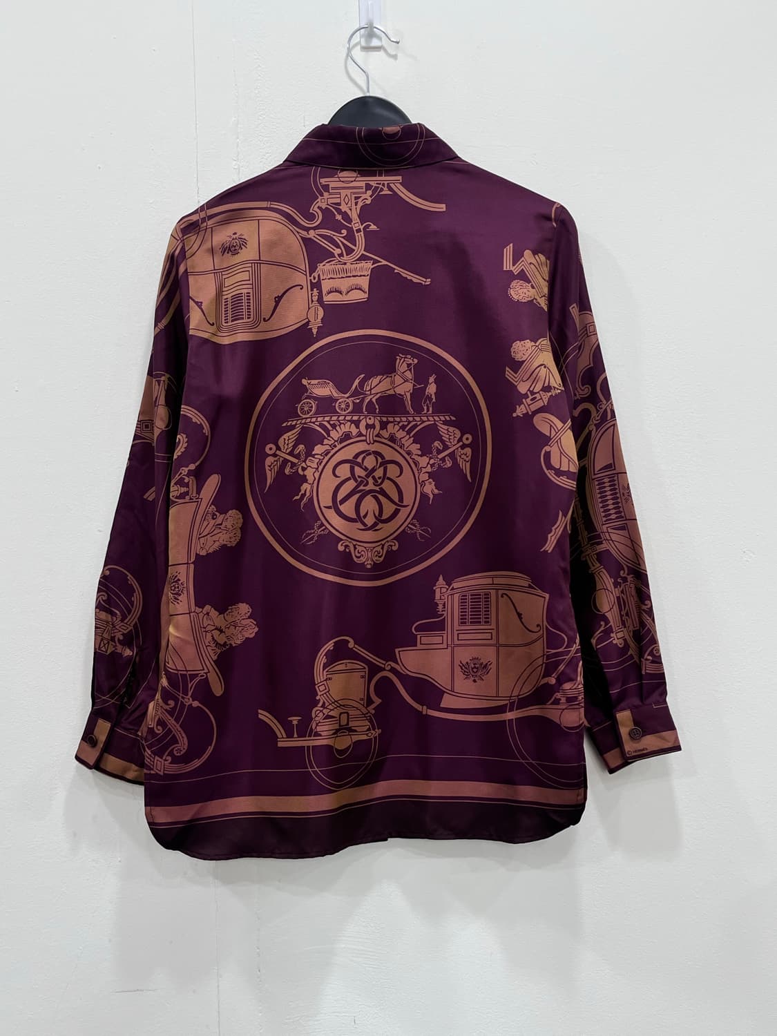 에르메스 90s 빈티지 실크 패턴 셔츠 상품이미지6