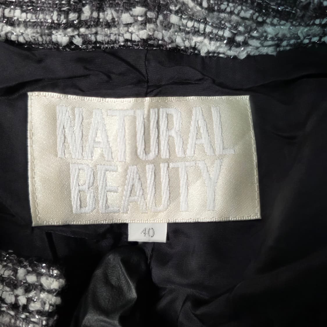 Vintage 트위드 크롭 자켓 블랙 40 (미니멀) 상품이미지3