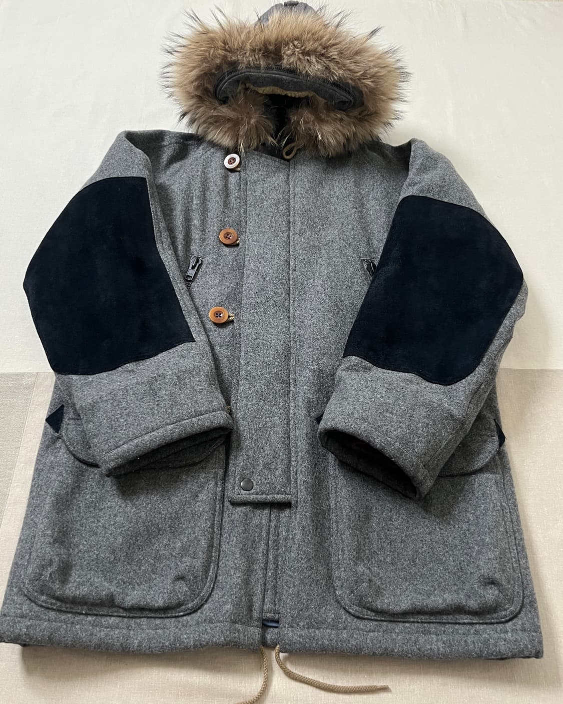 Kolor 멜튼 울 퀄팅 후드 파카 컬러 라쿤퍼 상품이미지4