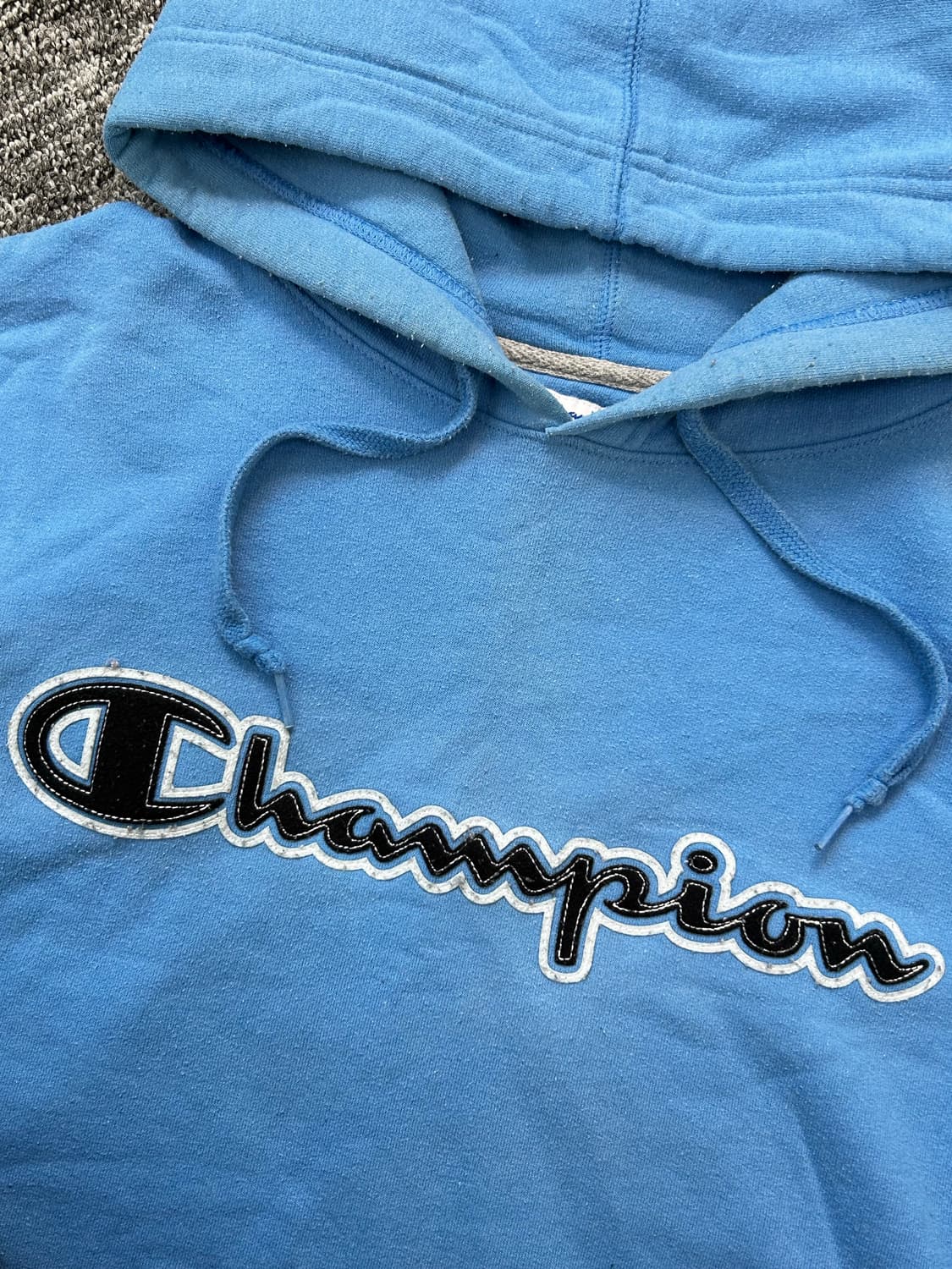 챔피온 블루 어센틱 빅로고 후드티 XL 상품이미지5
