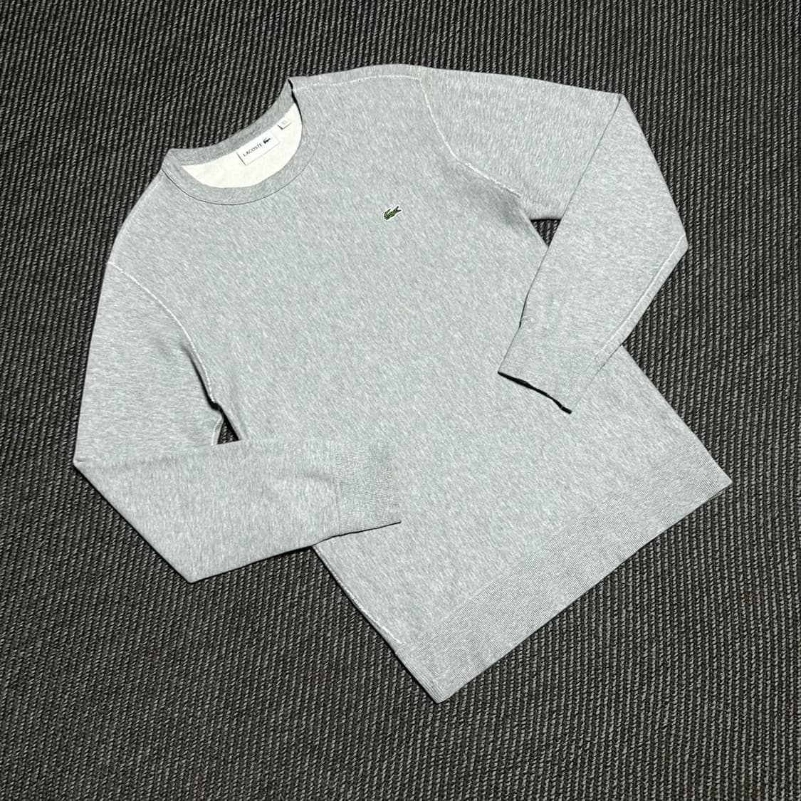 [S] Lacoste 라코스테 우먼즈 그레이 라운드 맨투맨 상품이미지2