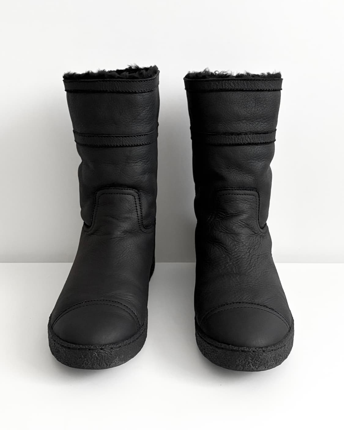 Chanel 샤넬 CC 로고 어그 롱부츠 36 블랙 상품이미지4