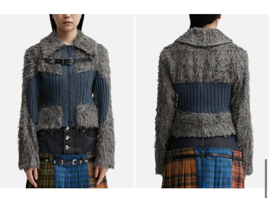 (카리나 착용) 앤더슨벨 우먼 올가 헤어리 니트 집업 퍼자켓 상품이미지3