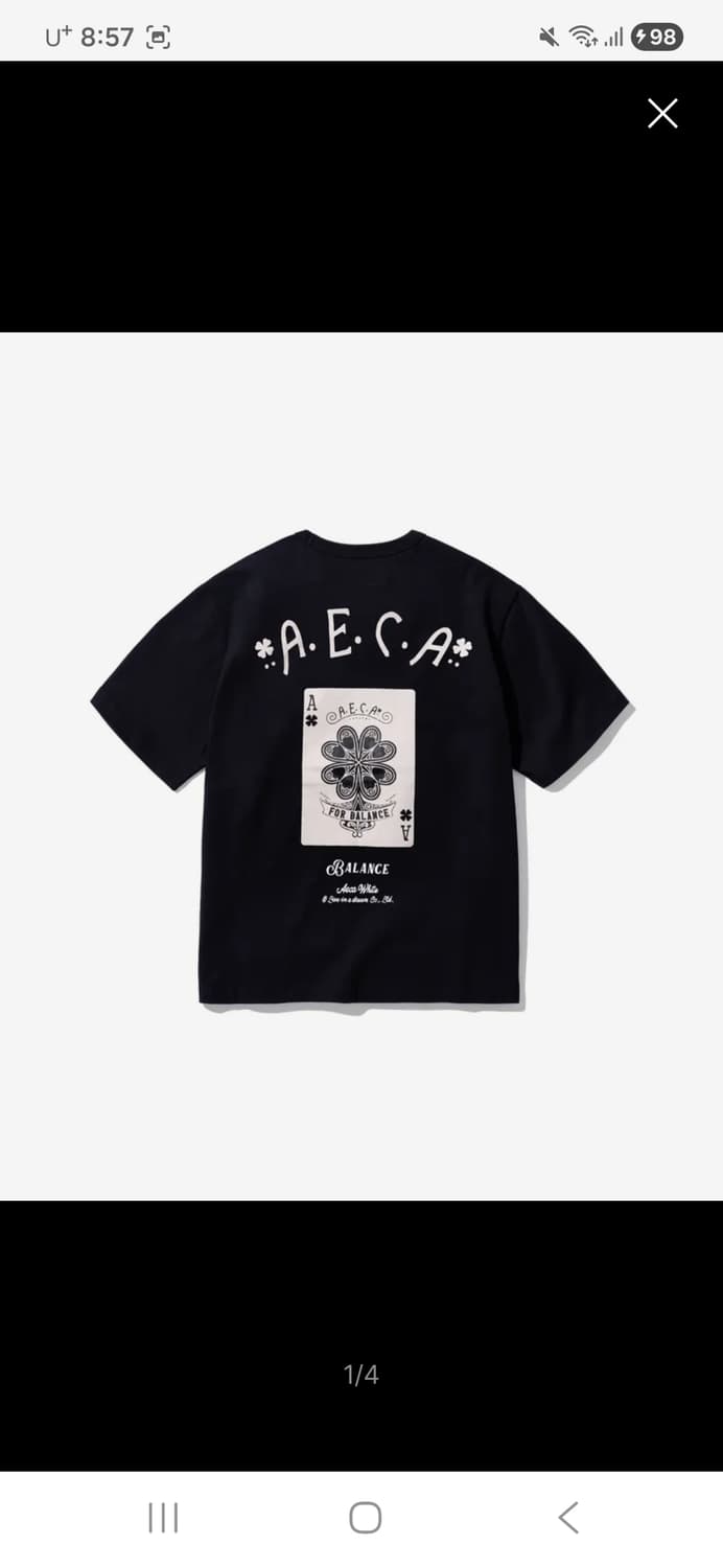 에이카화이트 AECA SPADE A HALF SLEEVE-BLACK 상품이미지2