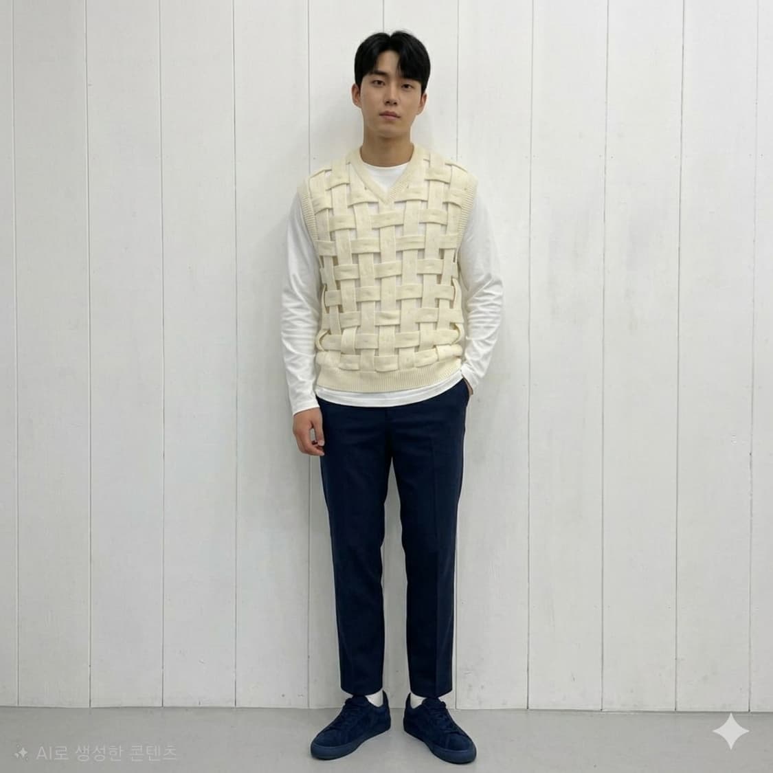 ZARA 바스켓 위브 V넥 니트 베스트 상품이미지1