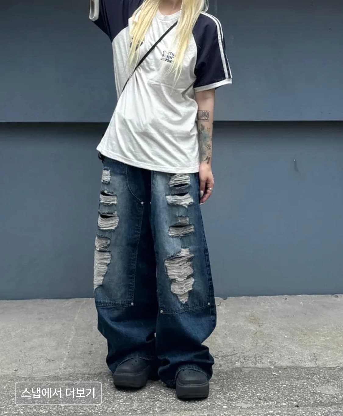 캑터스도넛마켓 카펜터 와이드 데님 상품이미지5