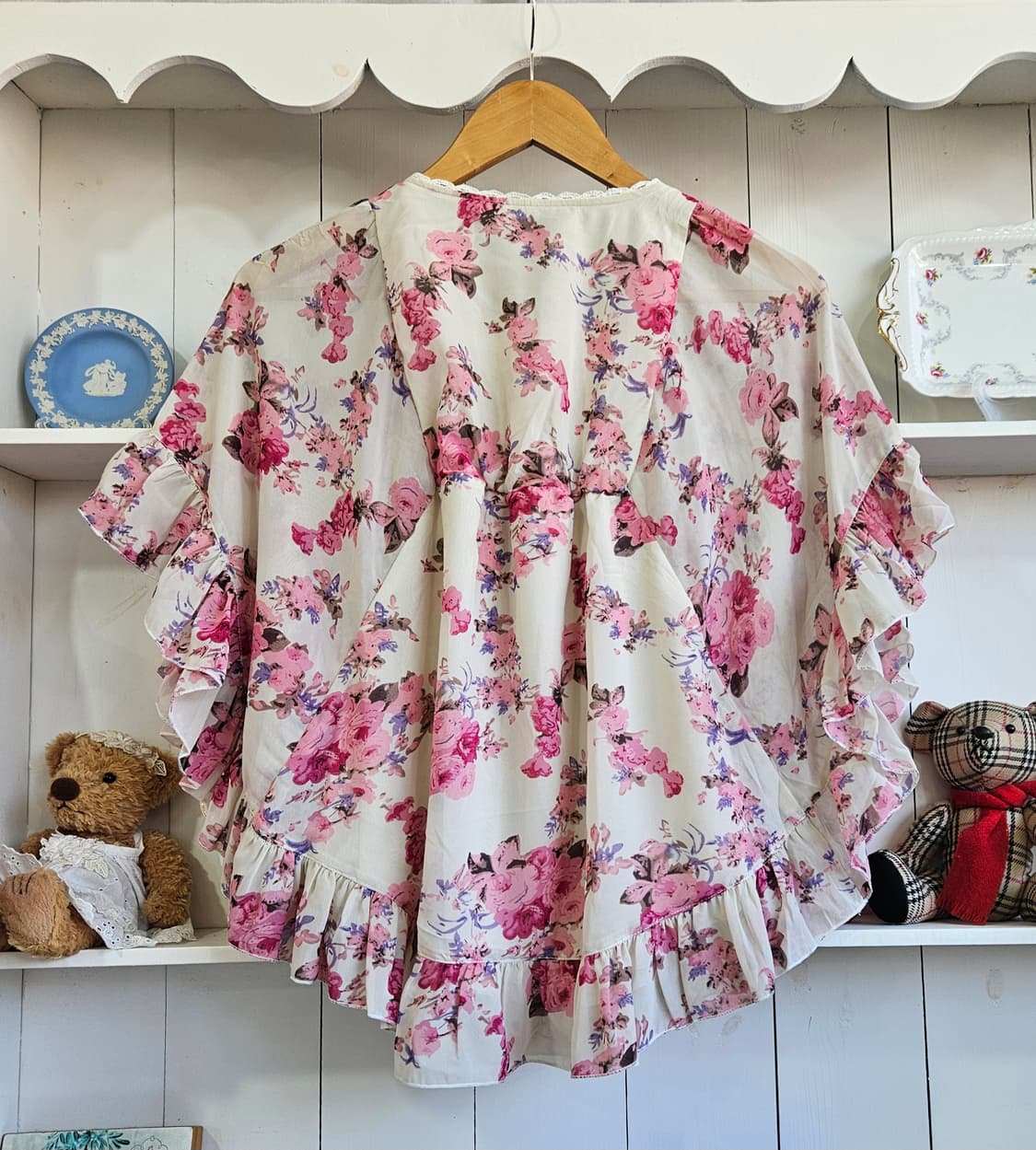 케이프 망또형 플라워 블라우스 상품이미지6