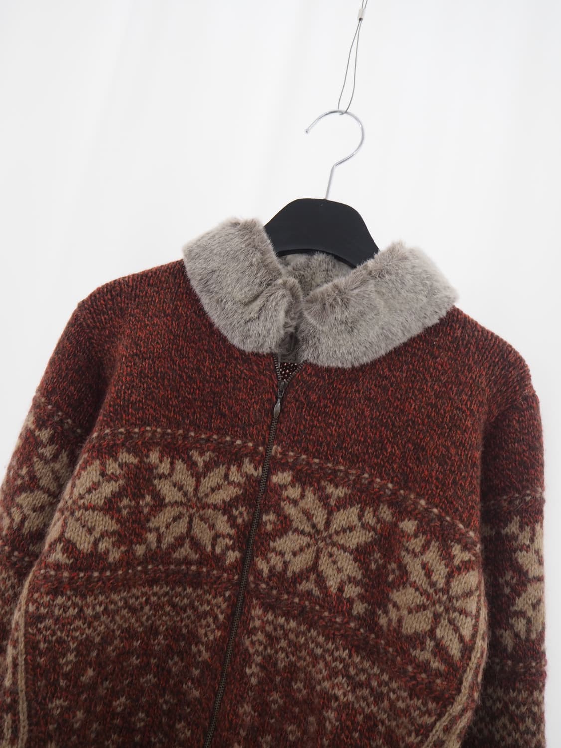 BRUNETTE fur trimming knit zip up  상품이미지2