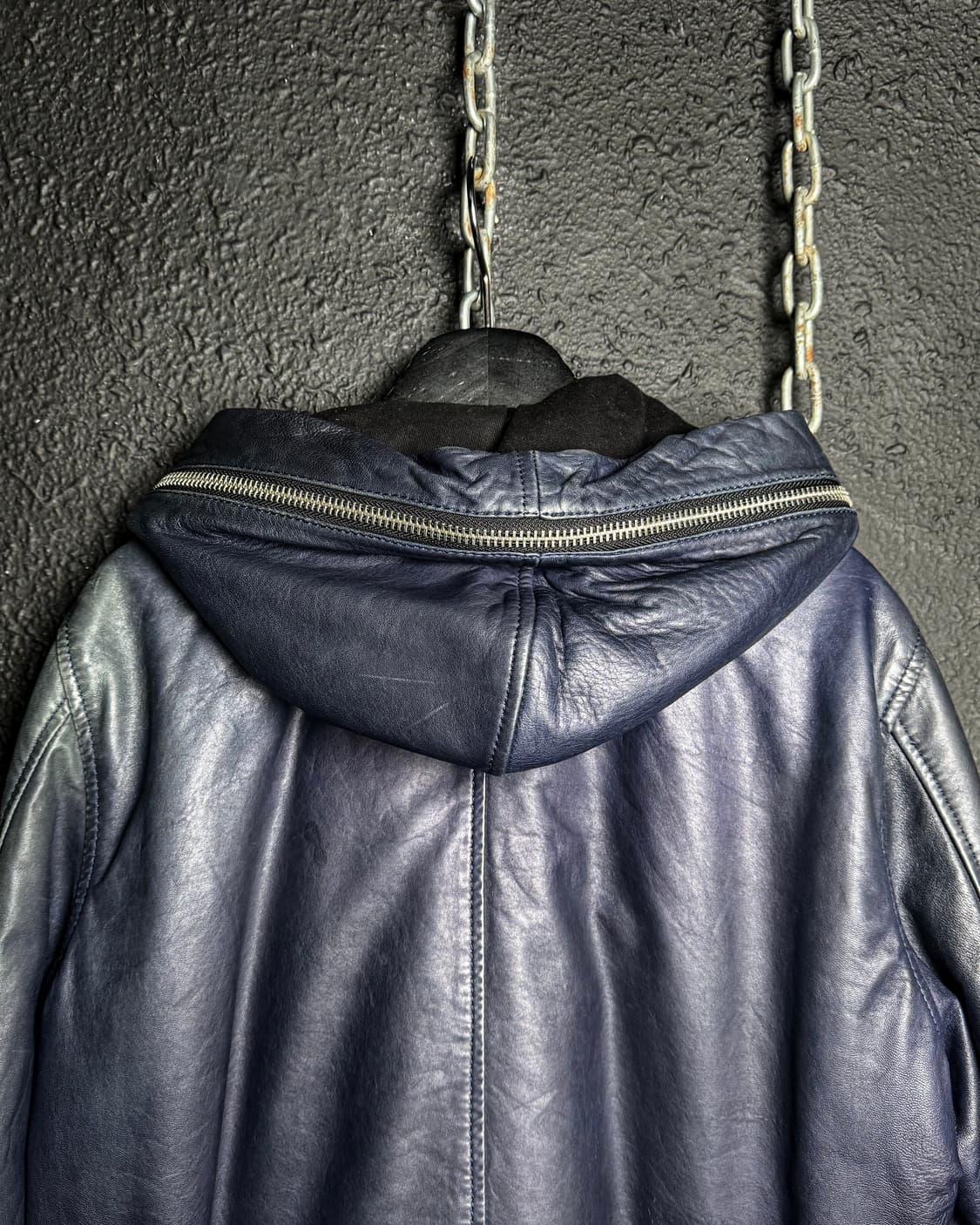 DIESEL – Hooded Leather Zip-Up Jacket  상품이미지8