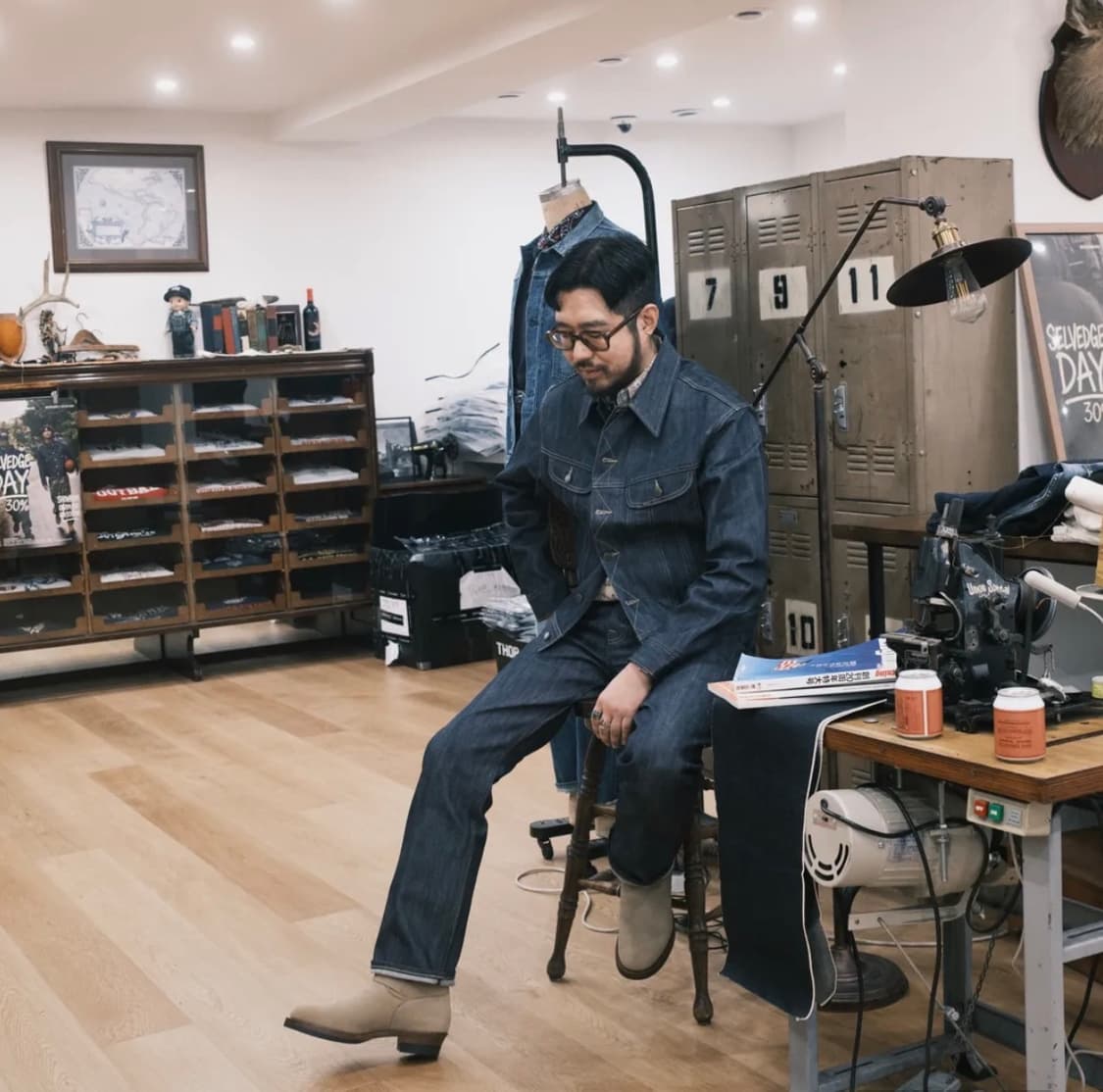 아웃스탠딩 50s 셀비지 셋업 상품이미지1