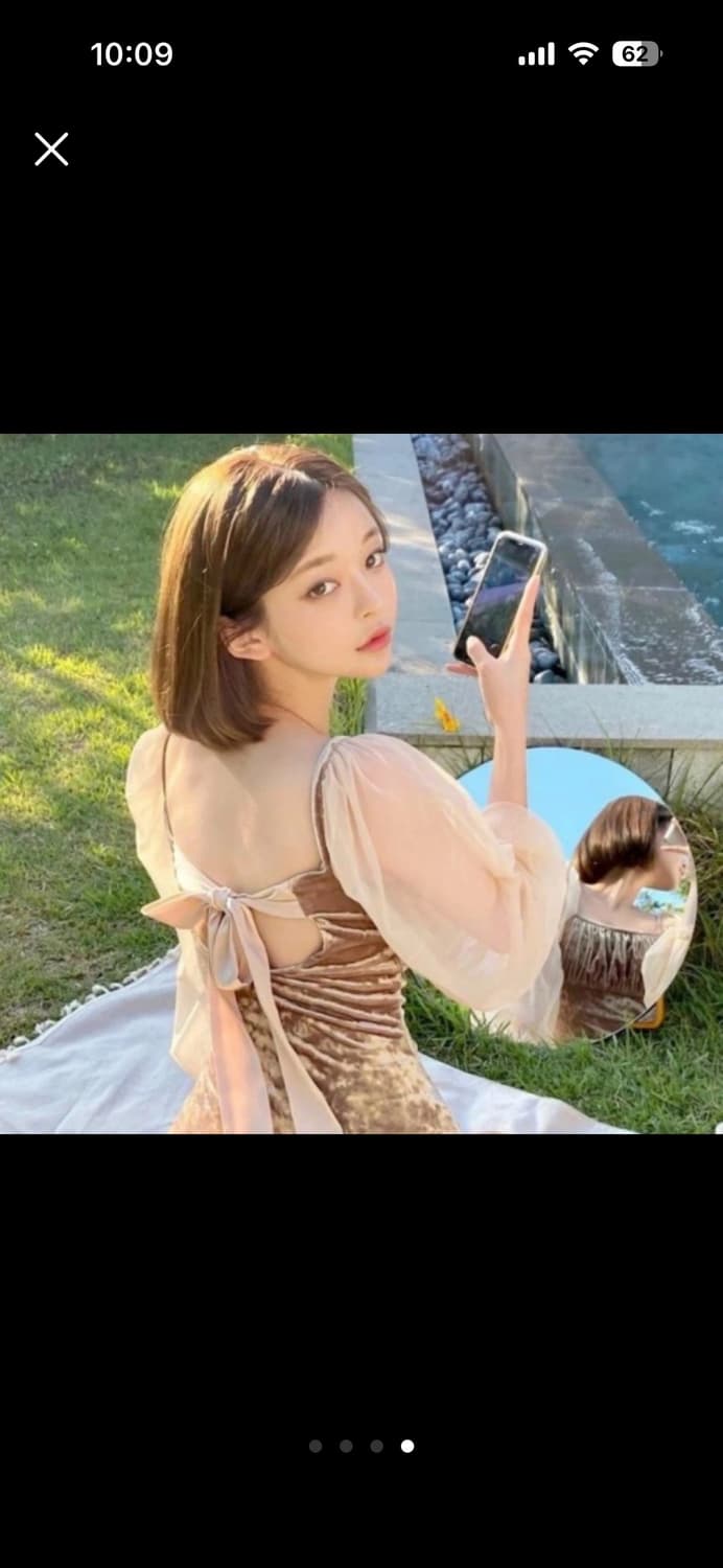 호캉스룩 추천💛강태리 워너비키 벨벳 모노키니 수영복 상품이미지4