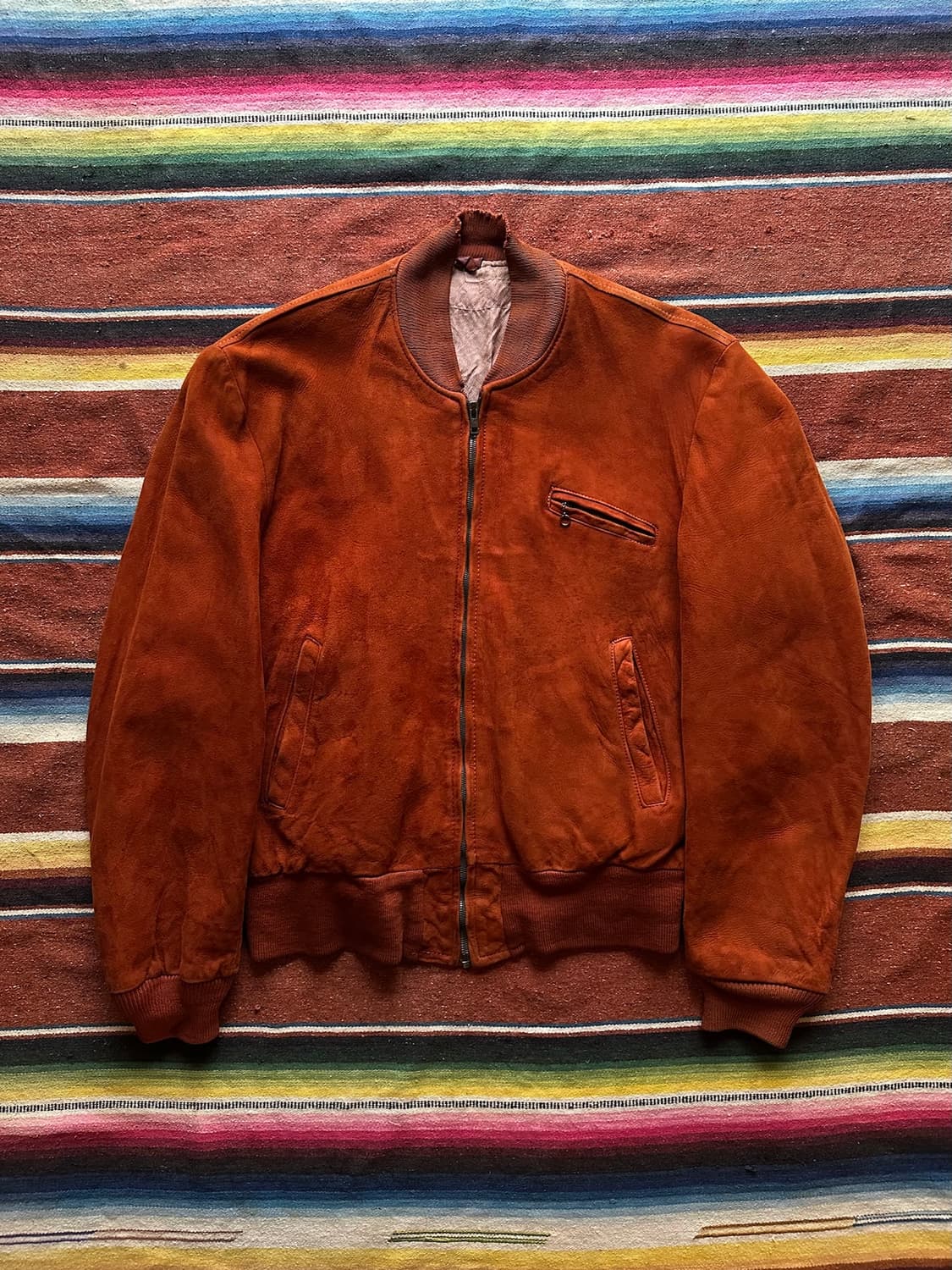 50s USA 빈티지 디어스킨 봄버 스웨이드 레더 자켓 상품이미지1