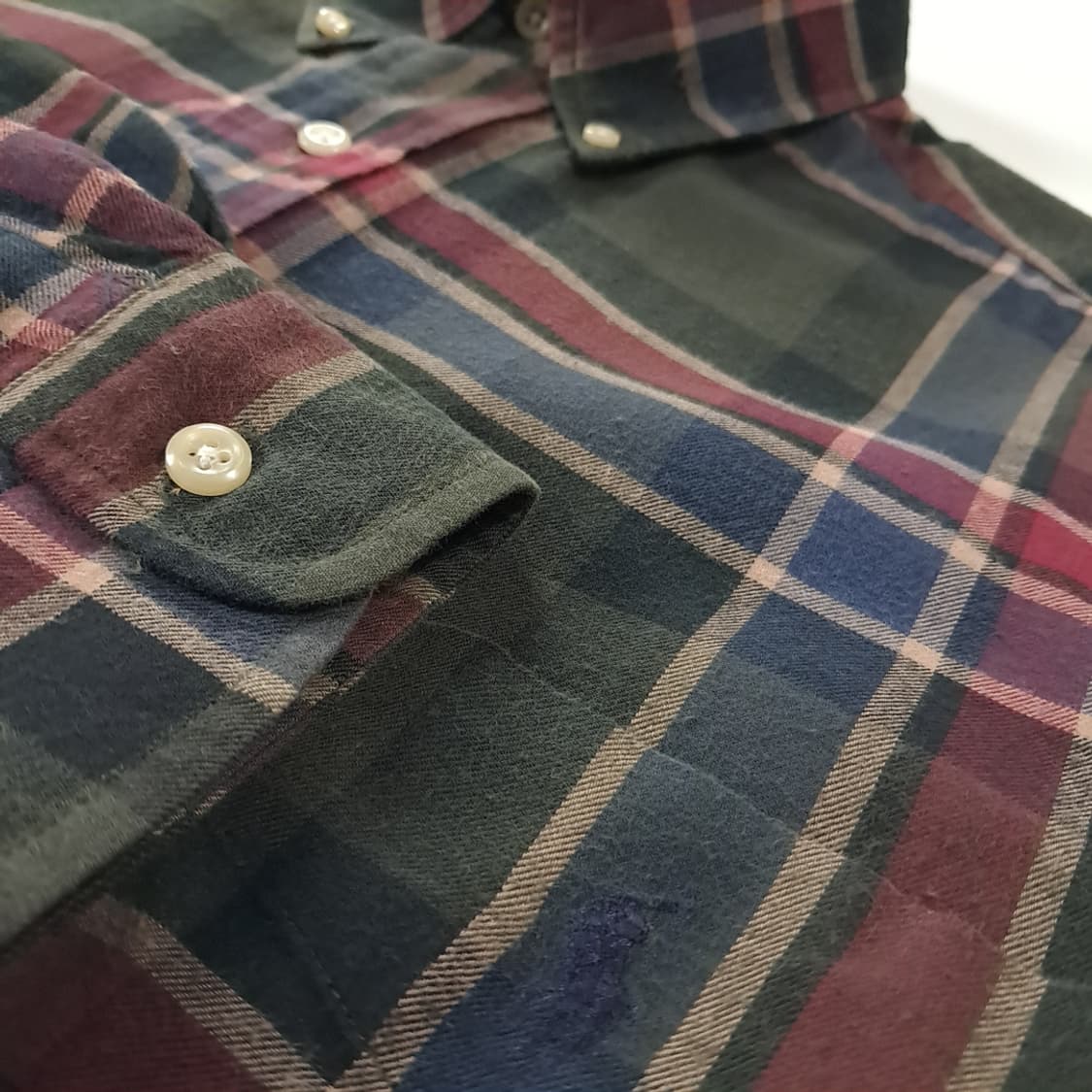 CK285 L 폴로 90s 미국판 클래식 타탄체크 셔츠 남방 상품이미지4
