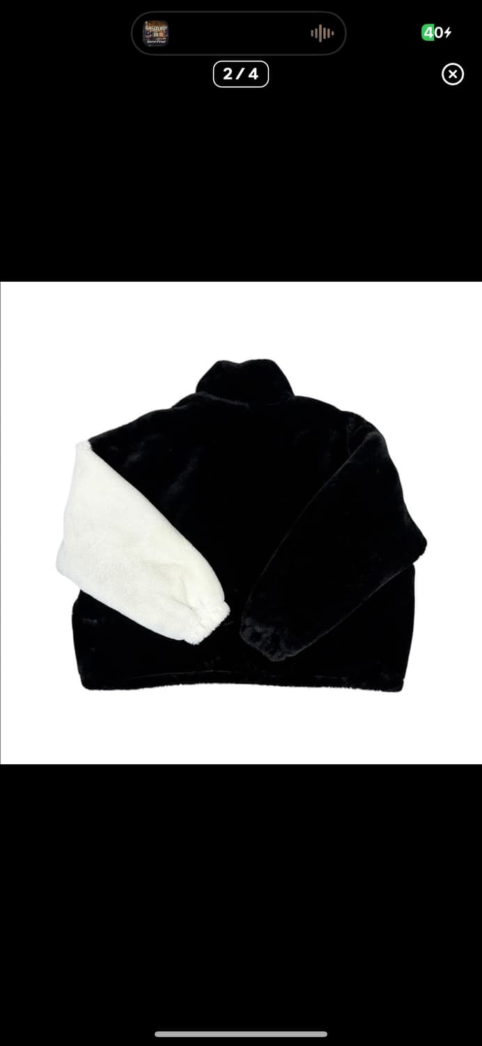  (바배) 차이나 카라 밍크 퍼 배색 하이넥 오버핏 집업 상품이미지2