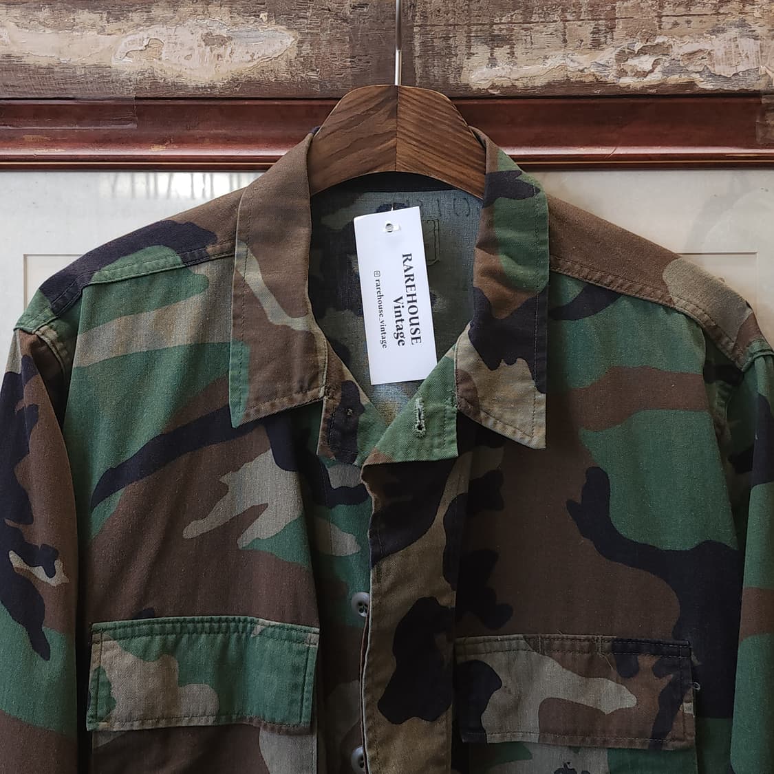 90s 미군 우드랜드 카모셔츠 BDU 미디움 레귤러 상품이미지5