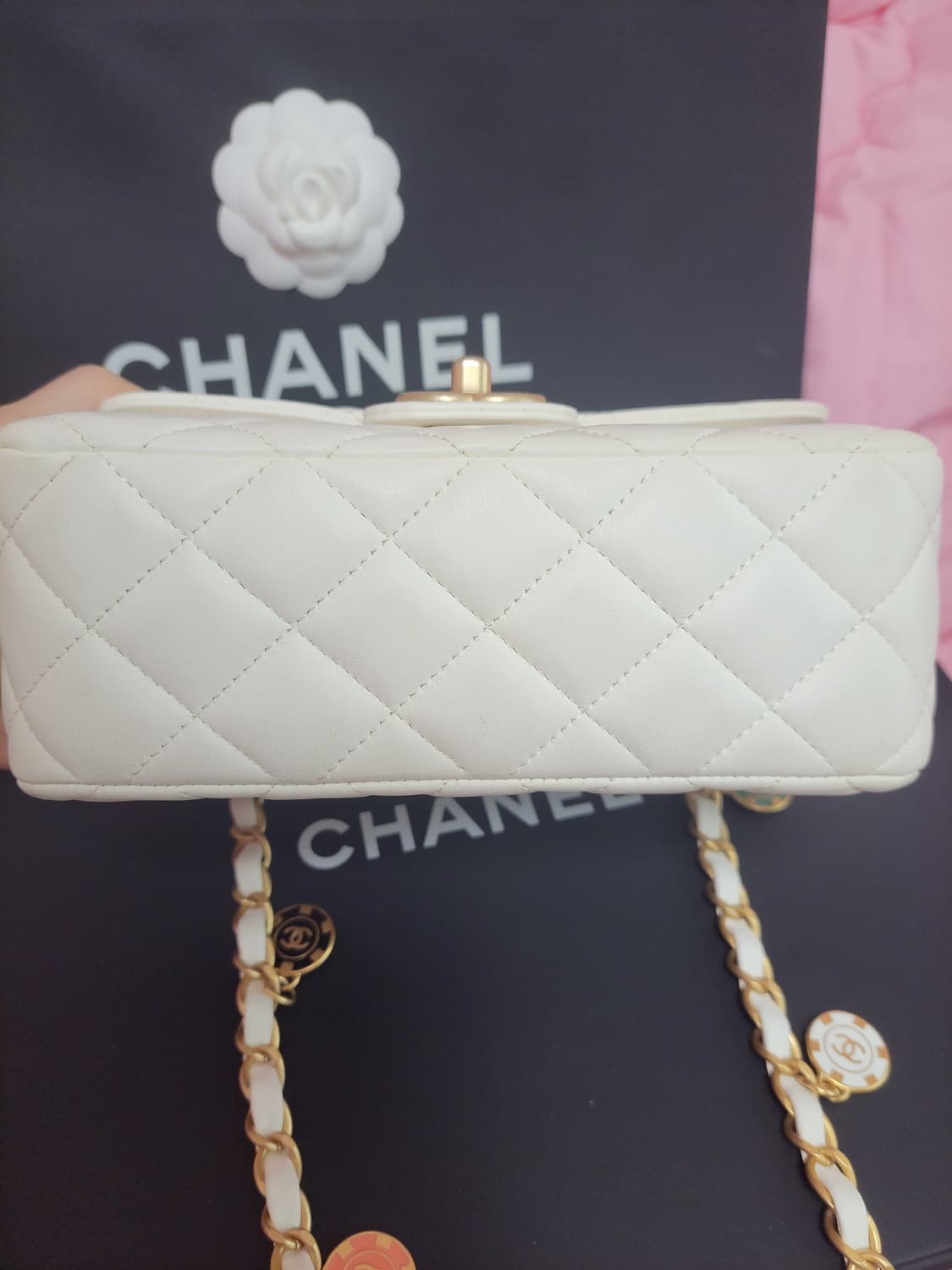 정품)급처미사용새상품!샤넬 내장칩 로고참 플랩백 크로스백숄더가방백가방 상품이미지9