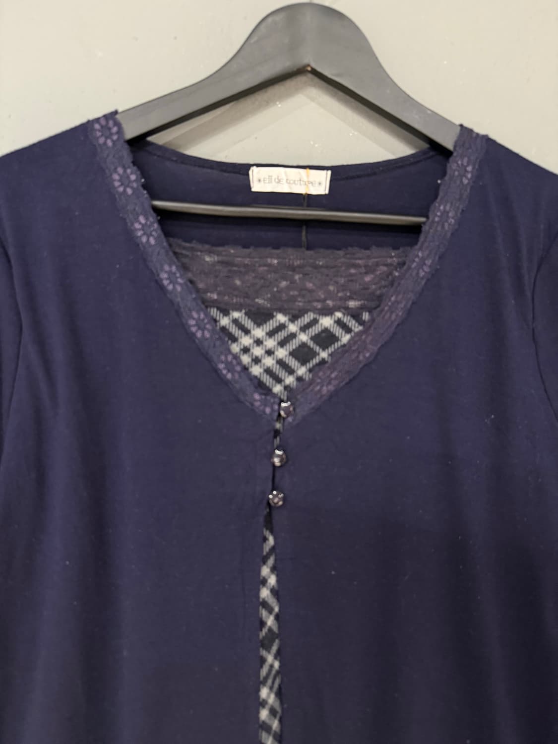 check pattern layered cardigan  상품이미지6