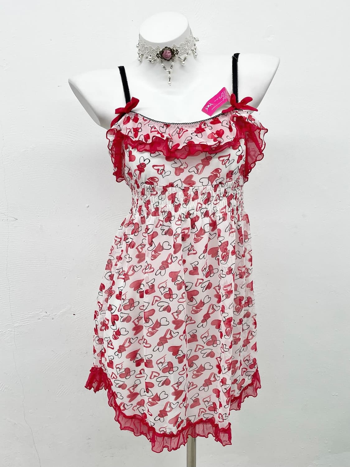 발렌타인 하트 레이스 프릴 슬립 상품이미지1