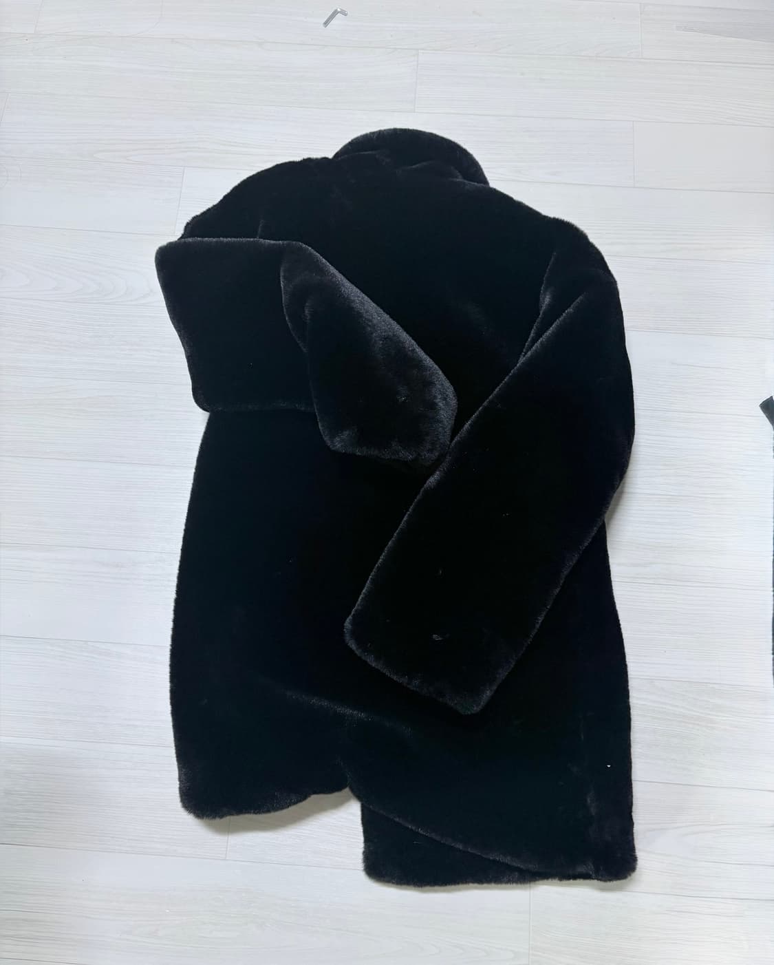 자라 퍼코트 퍼 자켓  블랙 M 상품이미지4