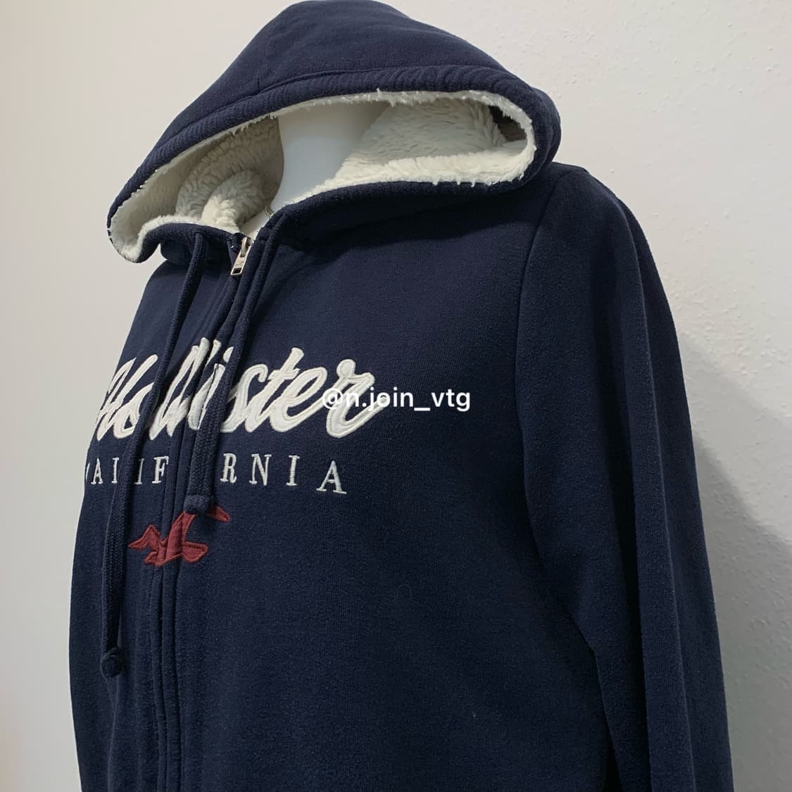 홀리스터 네이비 양털 울프죠 후드집업 상품이미지2