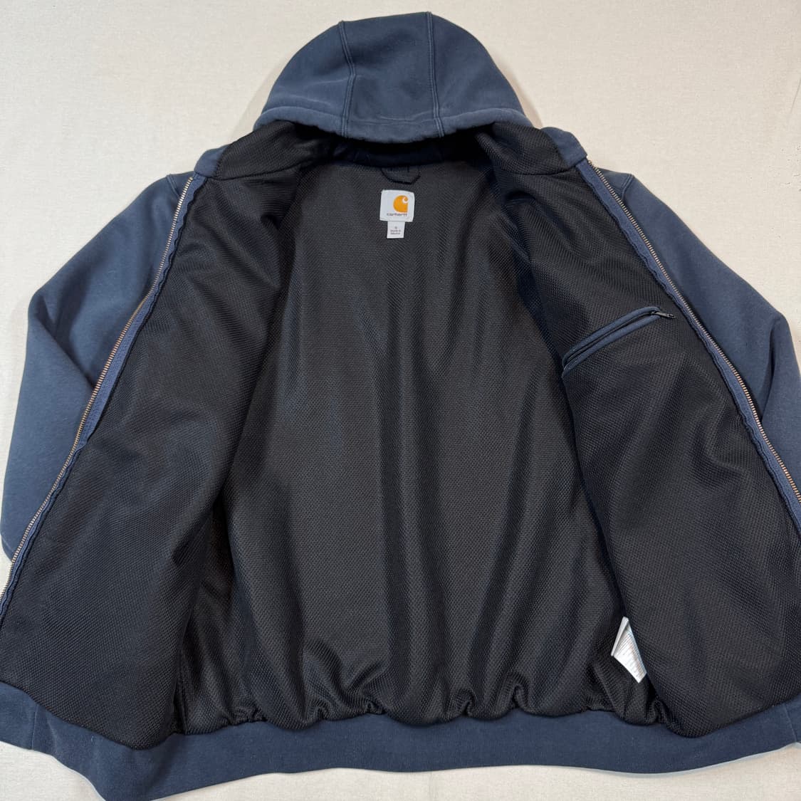S) 칼하트 레인디펜더 워크웨어 써멀 후드집업 네이비 W20 상품이미지6