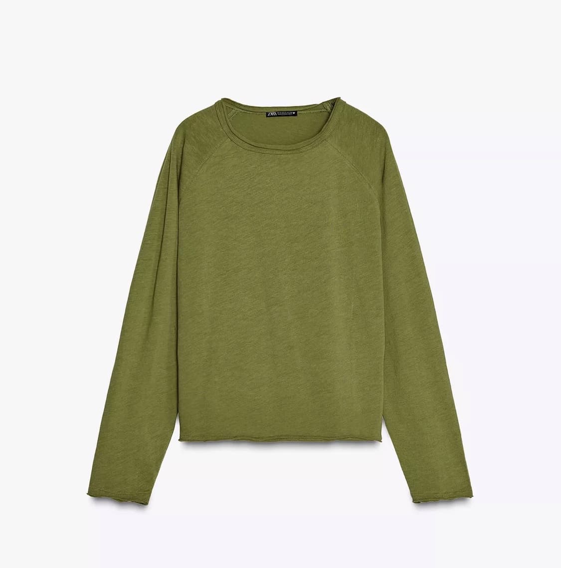 Zara 워시드 이펙트 슬러브 코튼 티셔츠 (M) 상품이미지1