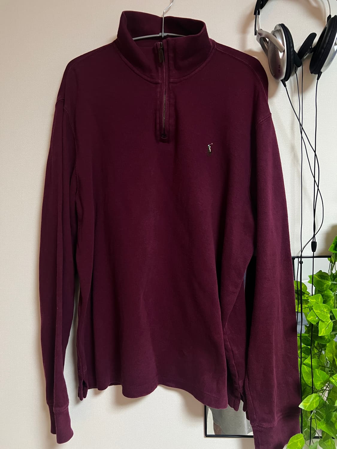 폴로 버건디 하프집업 니트 105~110(L~XL) 상품이미지1