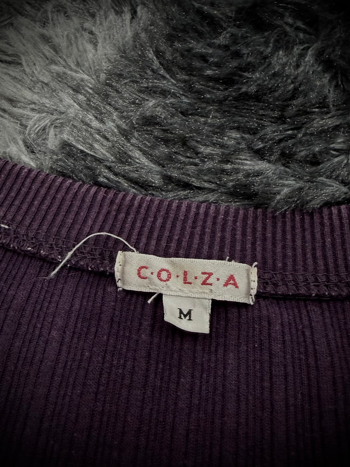 COLZA 고딕 레터링 단추 디테일 퍼플 골지 롱슬리브 상품이미지9