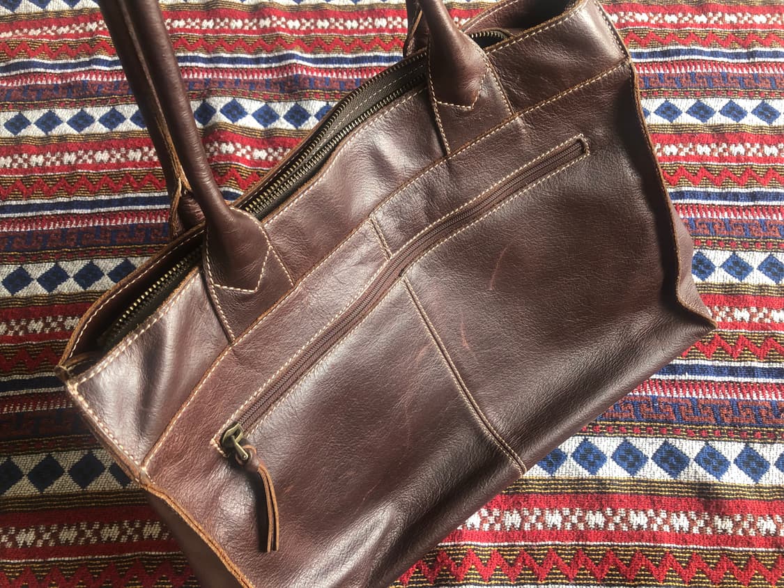 피카드 브라운 레더 토트백 상품이미지6