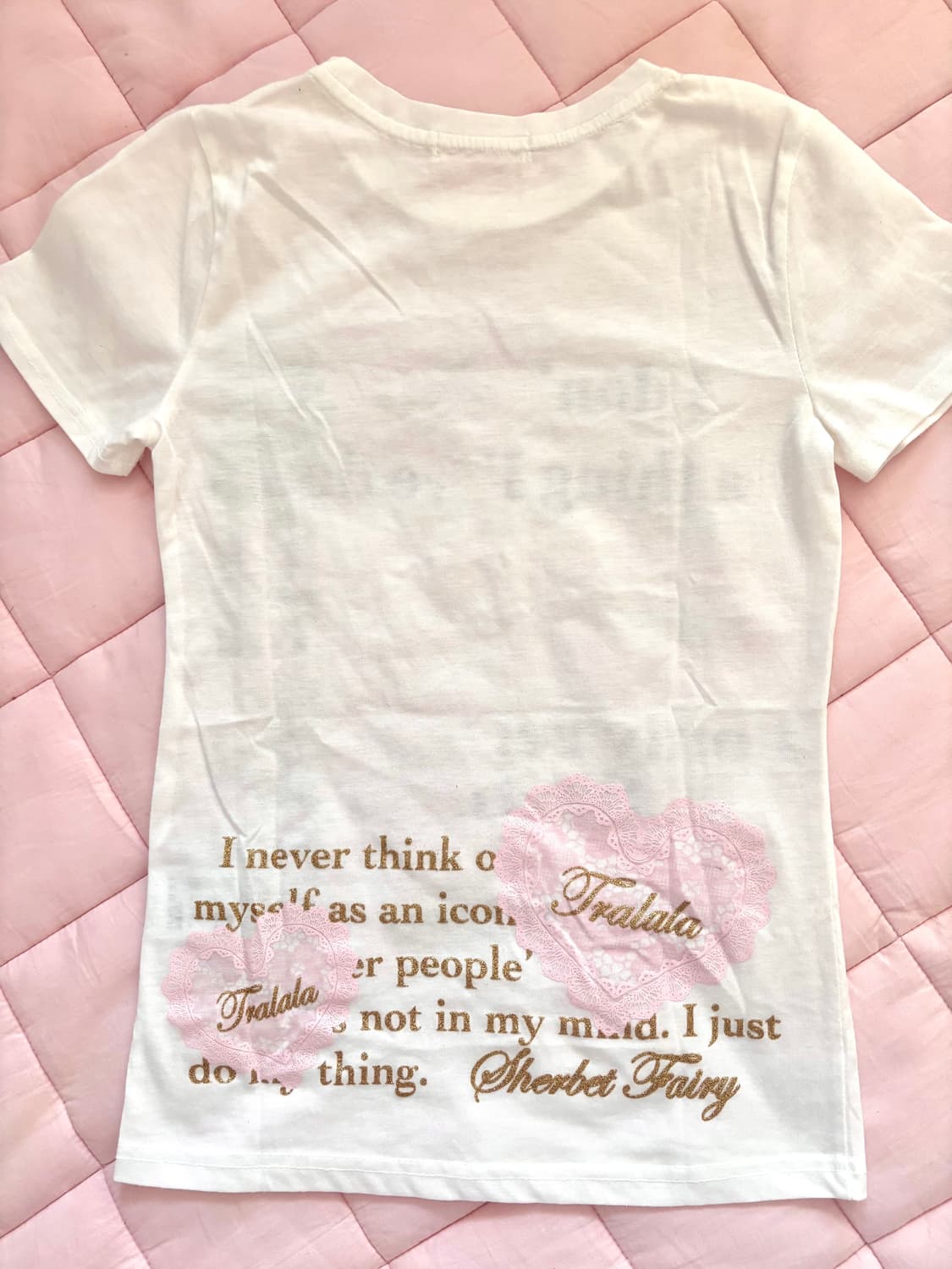 라떼갸루 히메갸루 트랄라라 프린팅 티셔츠 아가일니트 큐롯 상품이미지2