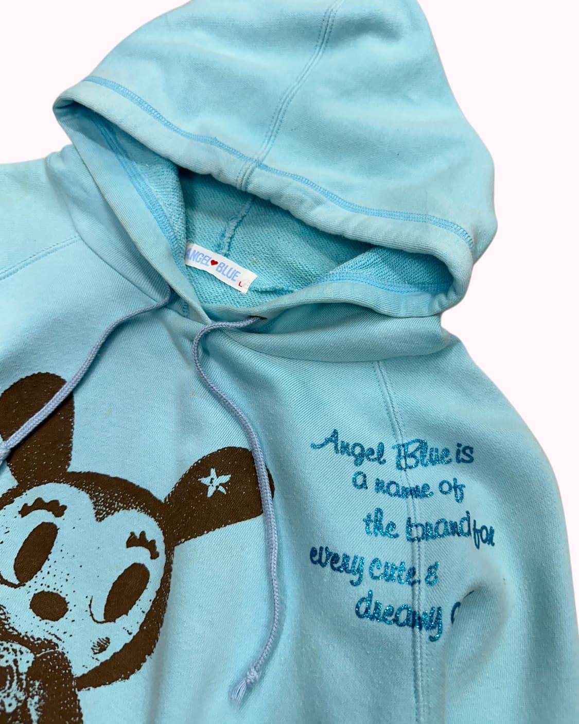 kitsch blue crop hood t-shirt 상품이미지3