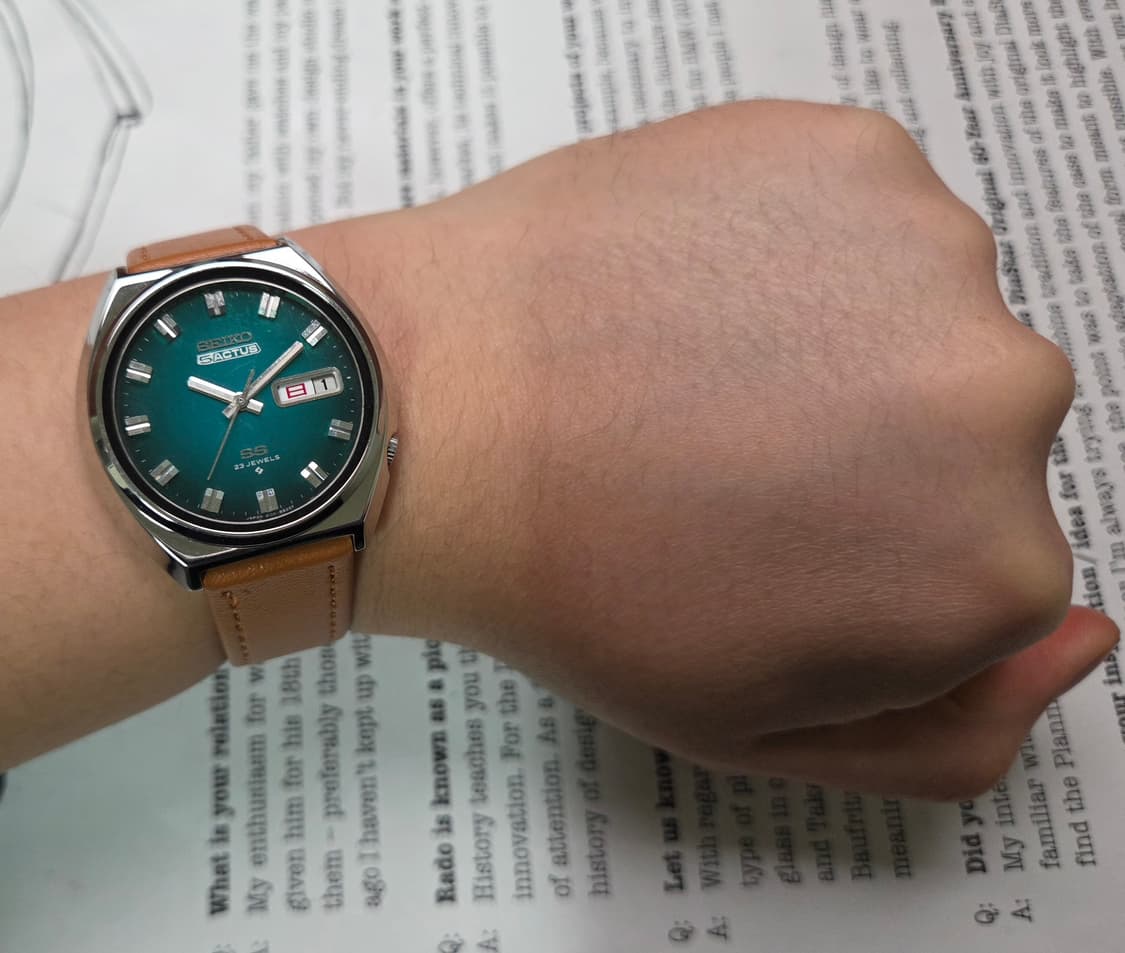 레어] 빈티지 세이코 액투스SS 와이드보이 그린판 한자 데이데이트  상품이미지7
